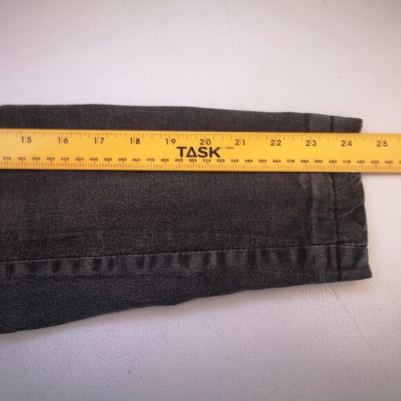 Le Grenier Ladies Size Medium Full Zip Lined Drawstring Waist Black Demin Coat - Picture 11 of 12